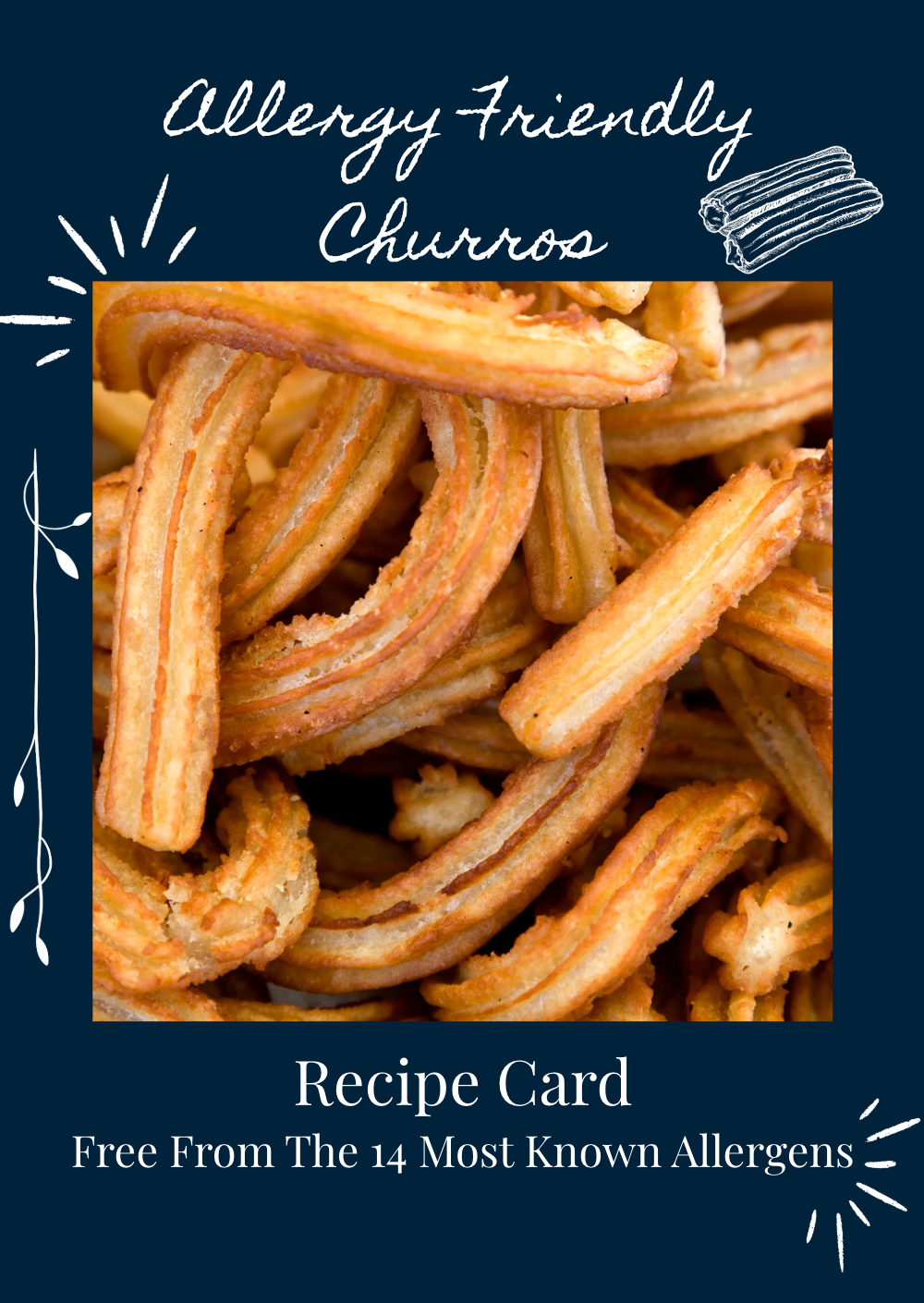 Allergy Friendly Churros Recipe Card - Cultured Bakehouse