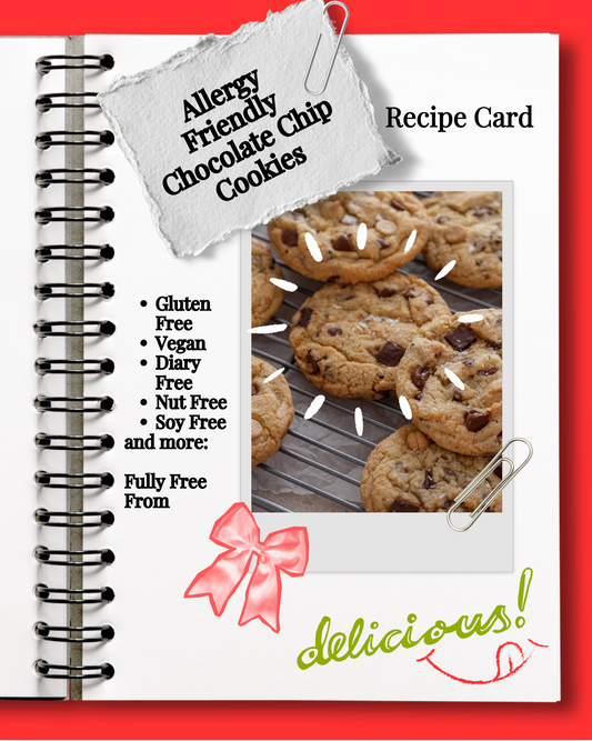 Allergy Friendly Chocolate Chip Cookies Recipe Card
