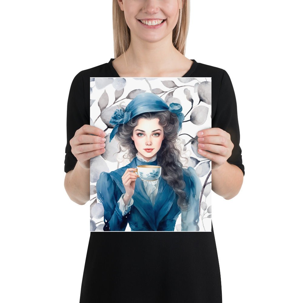 Blue Tea Lady Poster - Cultured Bakehouse