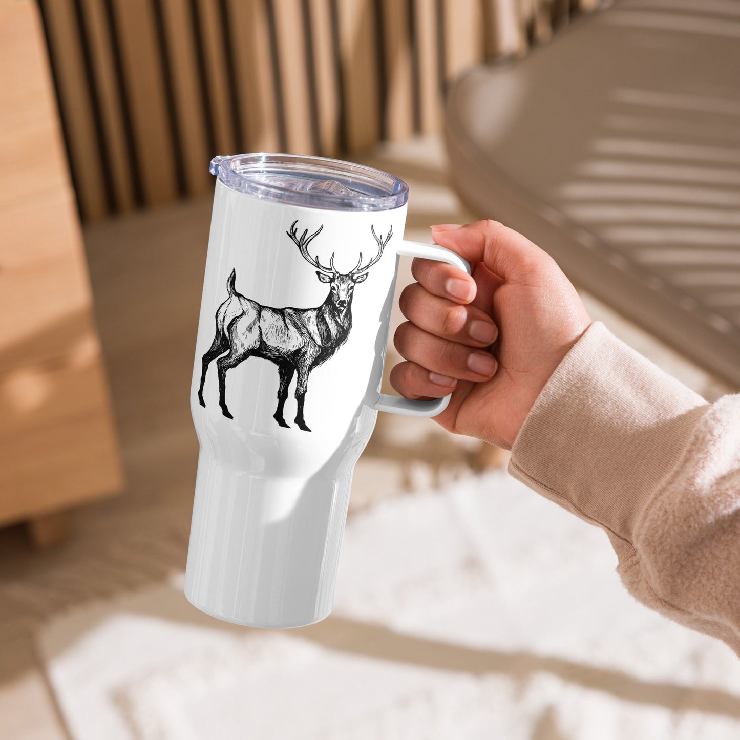 Deer Travel Mug with a handle - Cultured Bakehouse